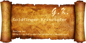 Goldfinger Krisztofer névjegykártya